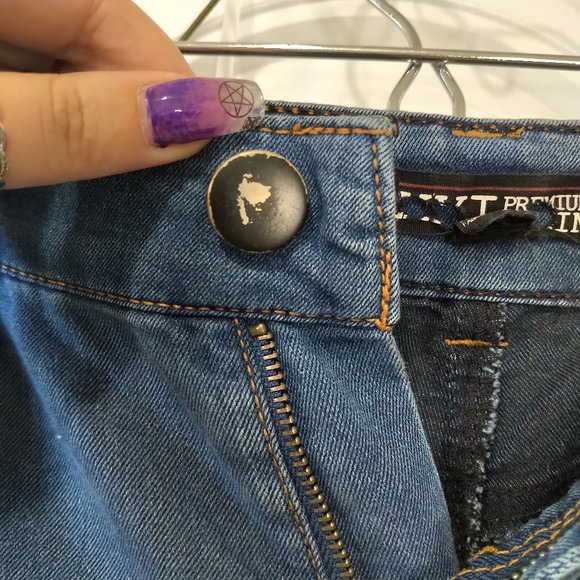 30 Forever 21 XXI faded look flare wide leg jeans - Picture 5 of 6